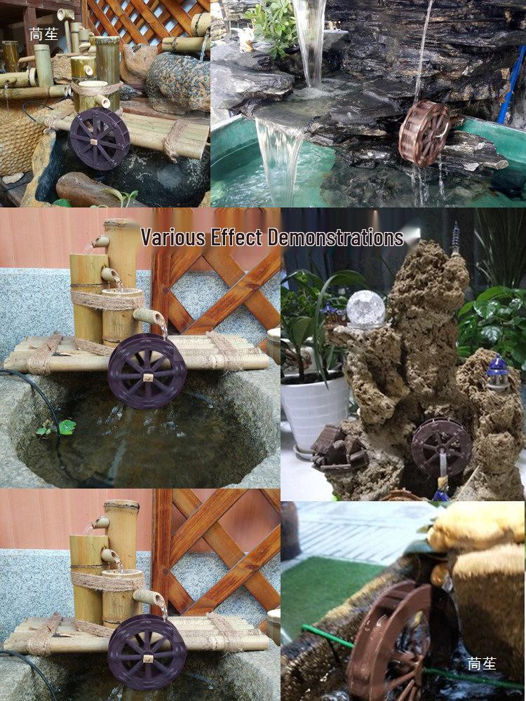 Plastic Water Wheel Rockery Fountain Garden Ornament