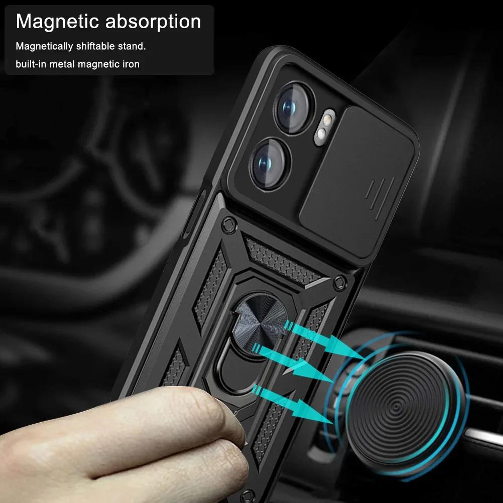 Ochranné puzdro pre OPPO RENO 12 11 Pro Realme GT 6T 5G C65 C67 C63 C53 A79 A78 A58 A60 Kryt s krúžkom Magnetický držiak Coque Fundas