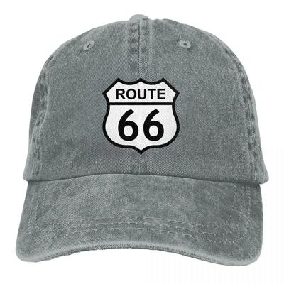 Route 66 Sign Baseball Cap Merch Casual Distressed Washed Route66 Merch  Hat Men Women