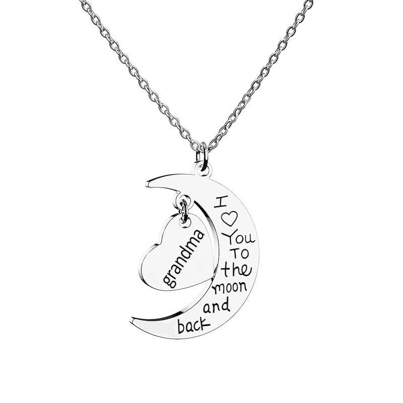 

Модное ожерелье из нержавеющей стали «Я люблю тебя до Луны и обратно» для сестры, дочери, мамы, бабушки, семейные украшения