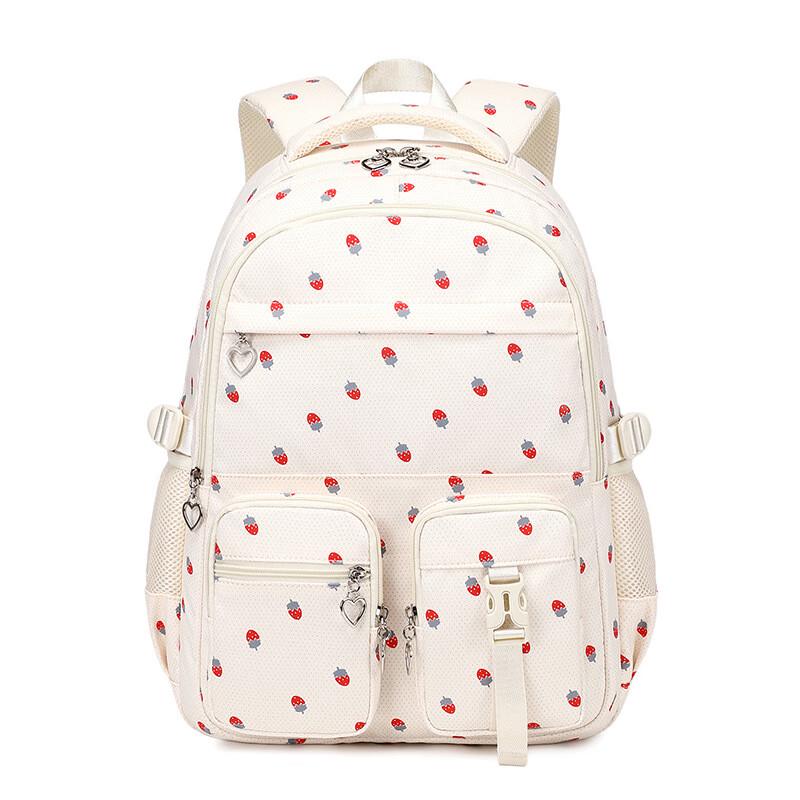 Li Shen Campus Strawberry Print Nylon Backpack One Size
