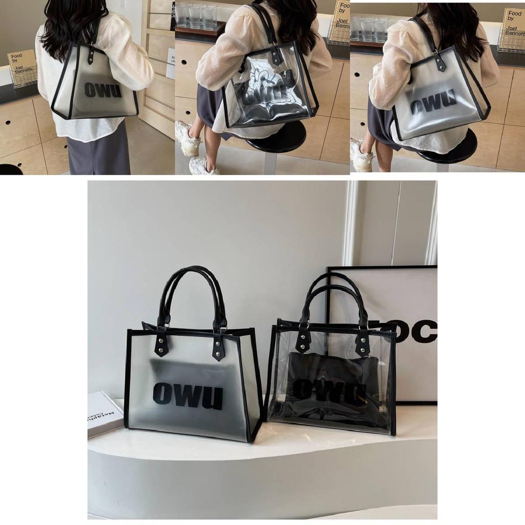 Large Capacity Transparent Jelly Tote Bag For Women Stylish Summer Shoulder Bag