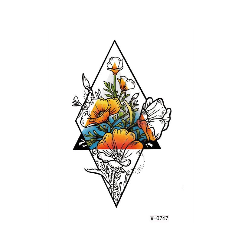 Beauty Sticker Cartoon Tattoo Sticker Temporary Waterproof Animation Flower Personalized Flower Arm Tattoo Sticker