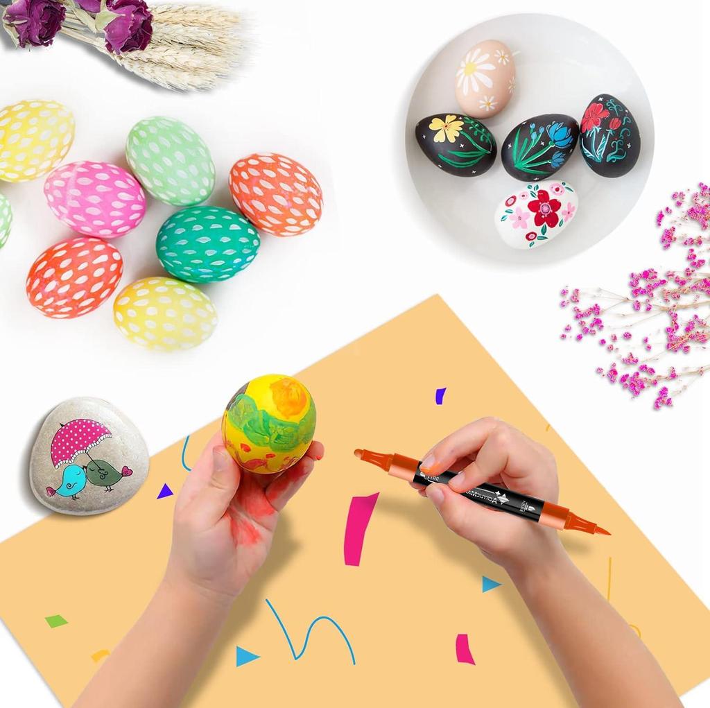 Dual-Tip Acrylic Water-Based Marker Brush Pens - Dududu Head Bestseller