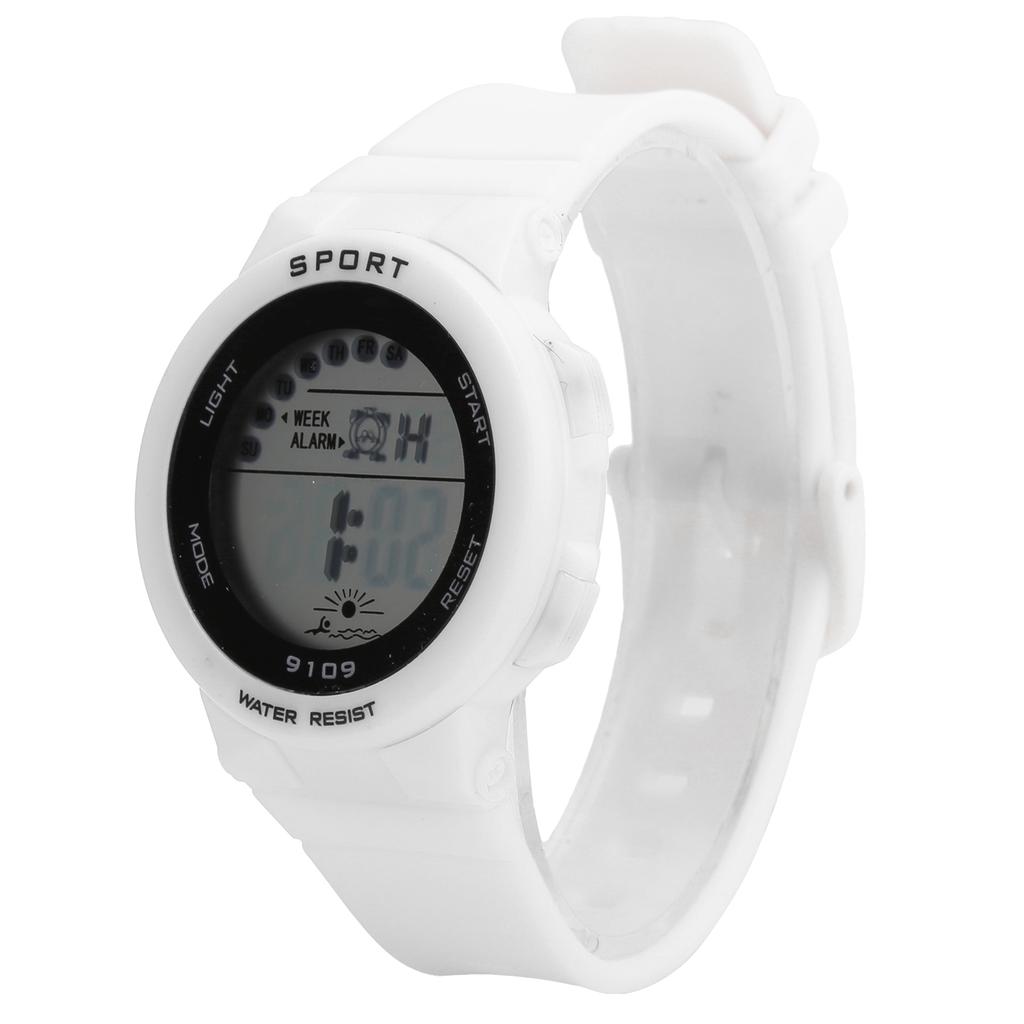 Montre numérique tendance Lumières lumineuses Étanche Montres électroniques pour enfants9109 Blanc