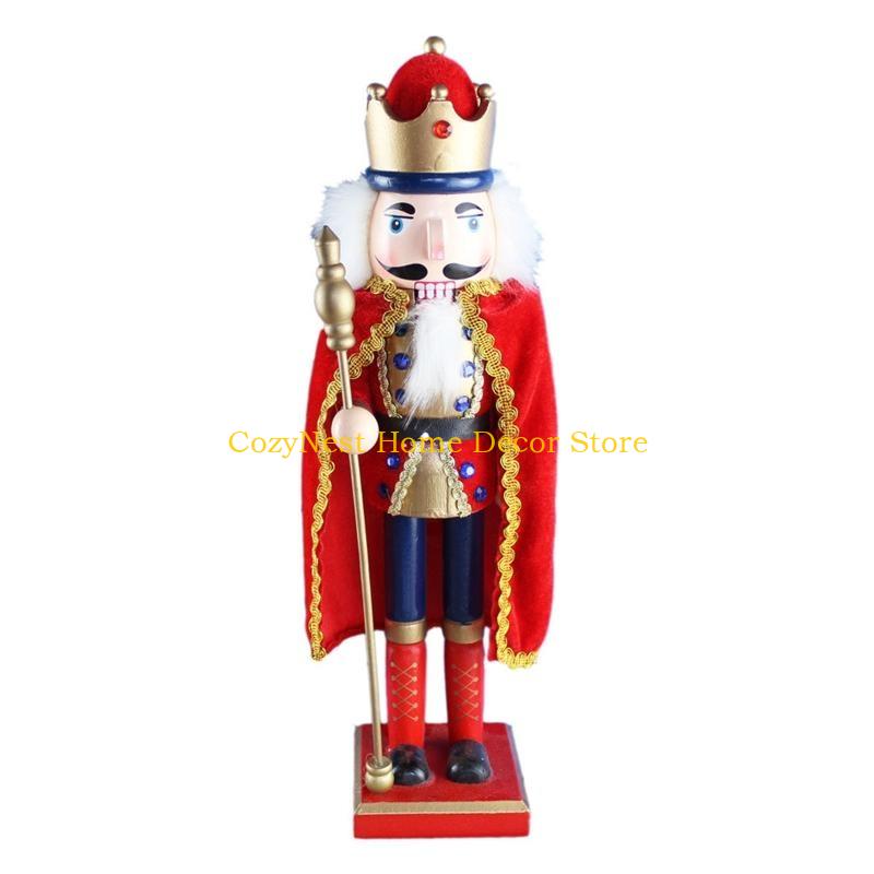 92MF Figures Puppet Christmas Nutcracker with Cloak Christmas Wooden Nutcracker Soldier 38cm Nutcracker Puppet King Soldier красный