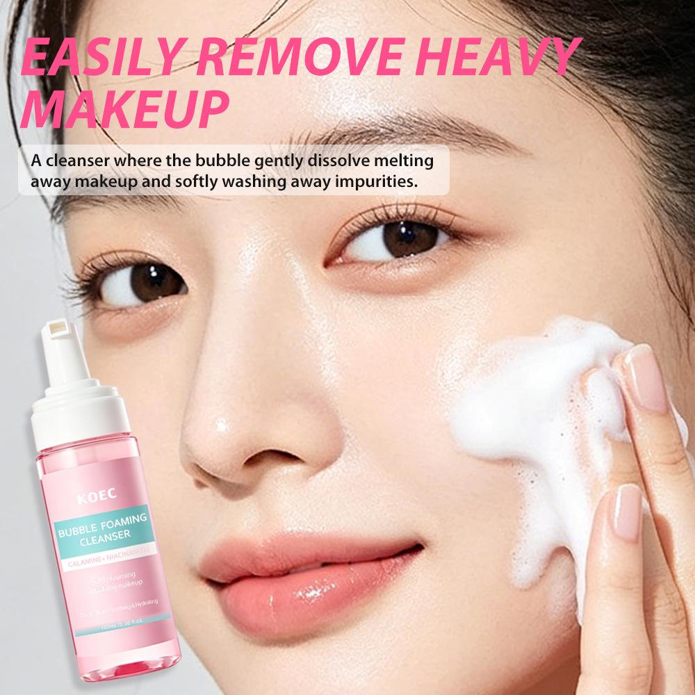 KOEC Niacinamide Bubble Cleansing Mousse 100g Deep Clean Makeup Remover Foaming Face Wash