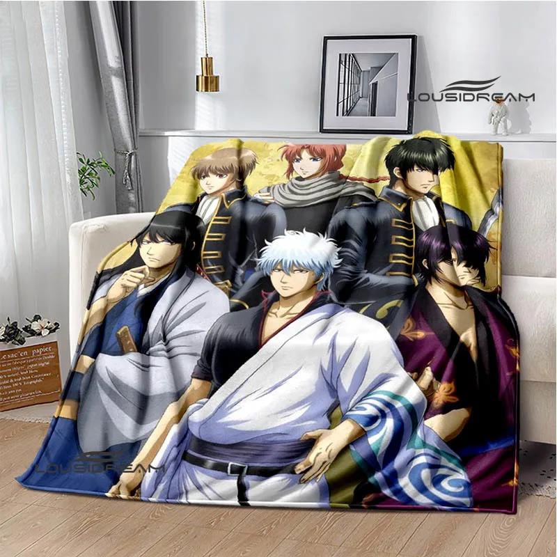 GINTAMA Cartoon Printed Blankets Picnic Blanket Warm Flannel Blankets Home Bed Linings Blankets for Beds Birthday Gift