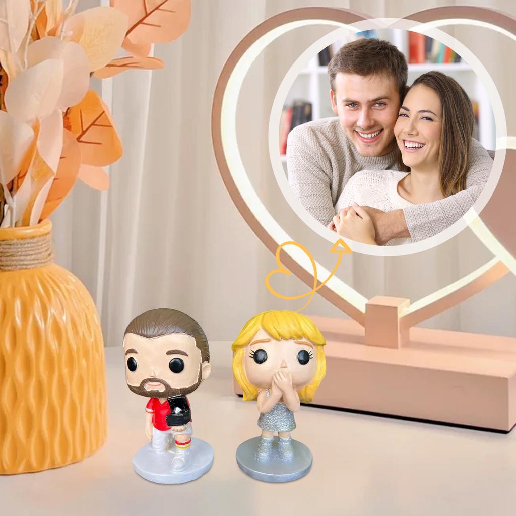 Desktop Figures, Engagement Anniversary Figures, Proposal Ornaments