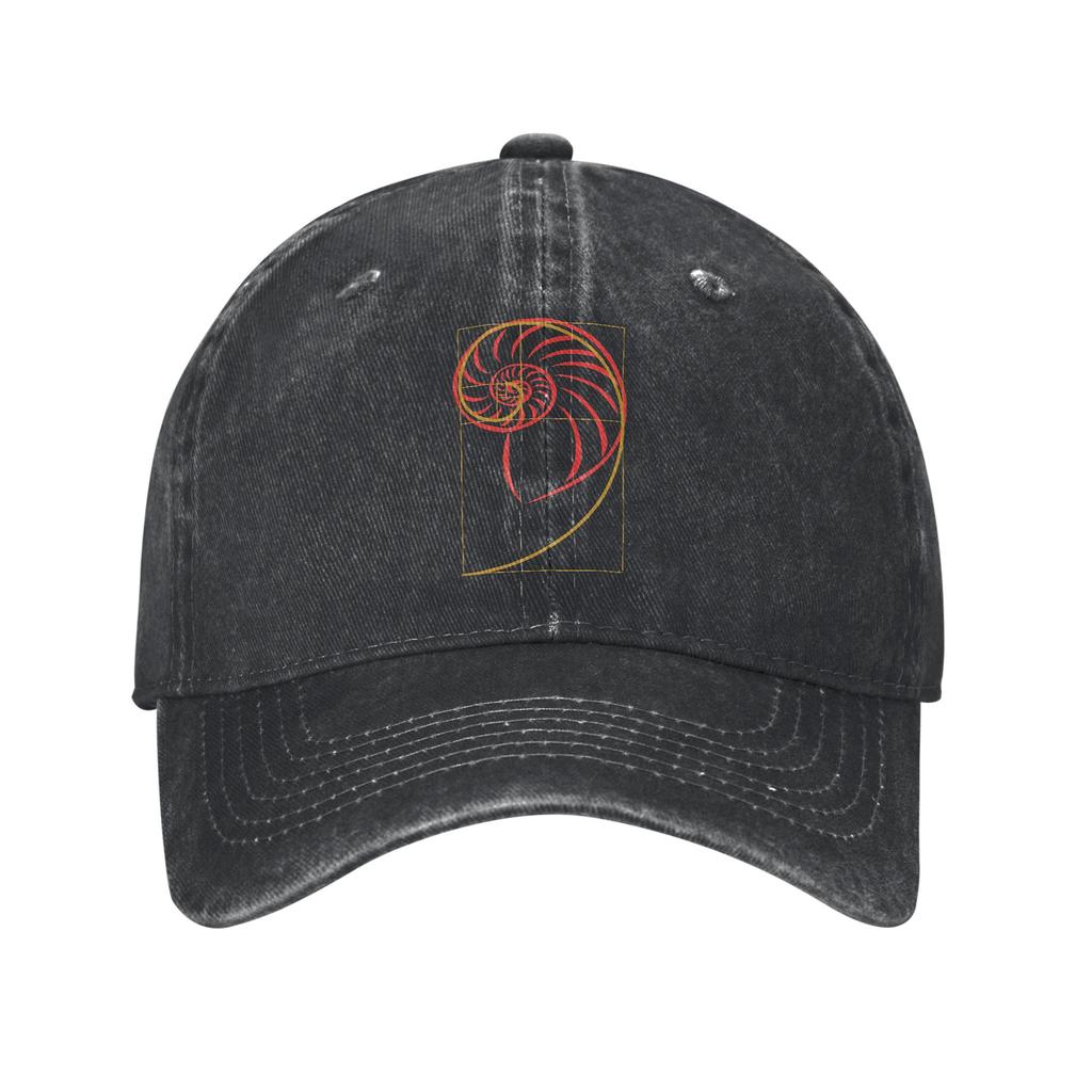 Golden Ratio Fibonacci Spiral Geometry Unisex Baseball Caps Geek Math Distressed Washed Caps Hat Outdoor All Season Snapback Cap