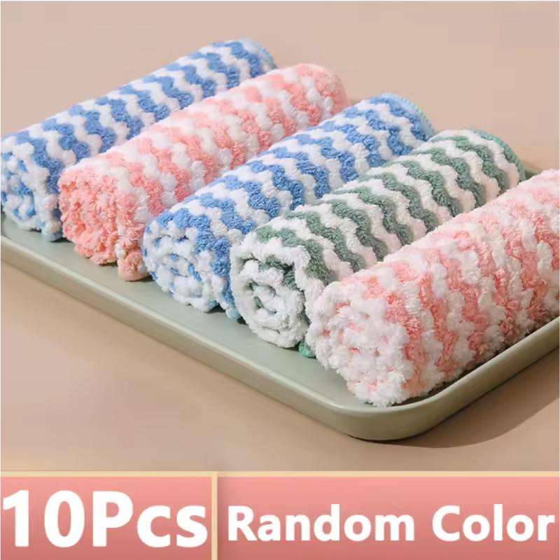5/10pcs Kitchen Dishwashing Cloth Superfine Fiber Water Absorbent Cleaning Cloth Multipurpose Household Cleaning Tools Cloth