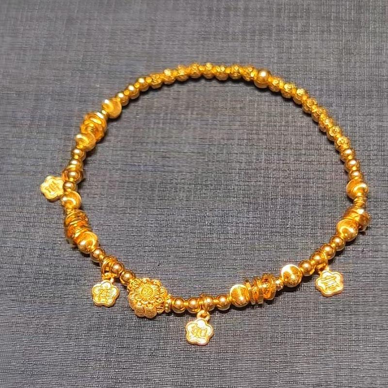 Classic Sparkling Flower Round Bead bangles Chinese Style Exquisite Round Bracelets for women Banquet