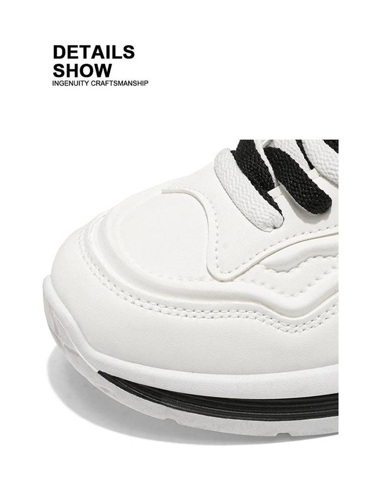 Men's Spring 2025 Breathable Casual Sneakers - Non-Slip Soft Sole, White Trendy Dad Shoes