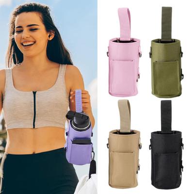 Magnetic Gym Bottle Bag Water Bottle Holder Carrier Bag with Phone Pocket Towel Buckle Gym Accessories Organizer for Men Women