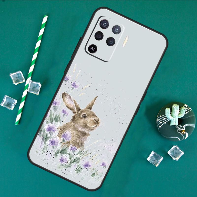 Rabbit Case For Oppo A60 A40 A80 A16 A76 A96 A18 A38 A58 A78 A98 A91 A15 A17 A74 A94 A54 A57S Cover