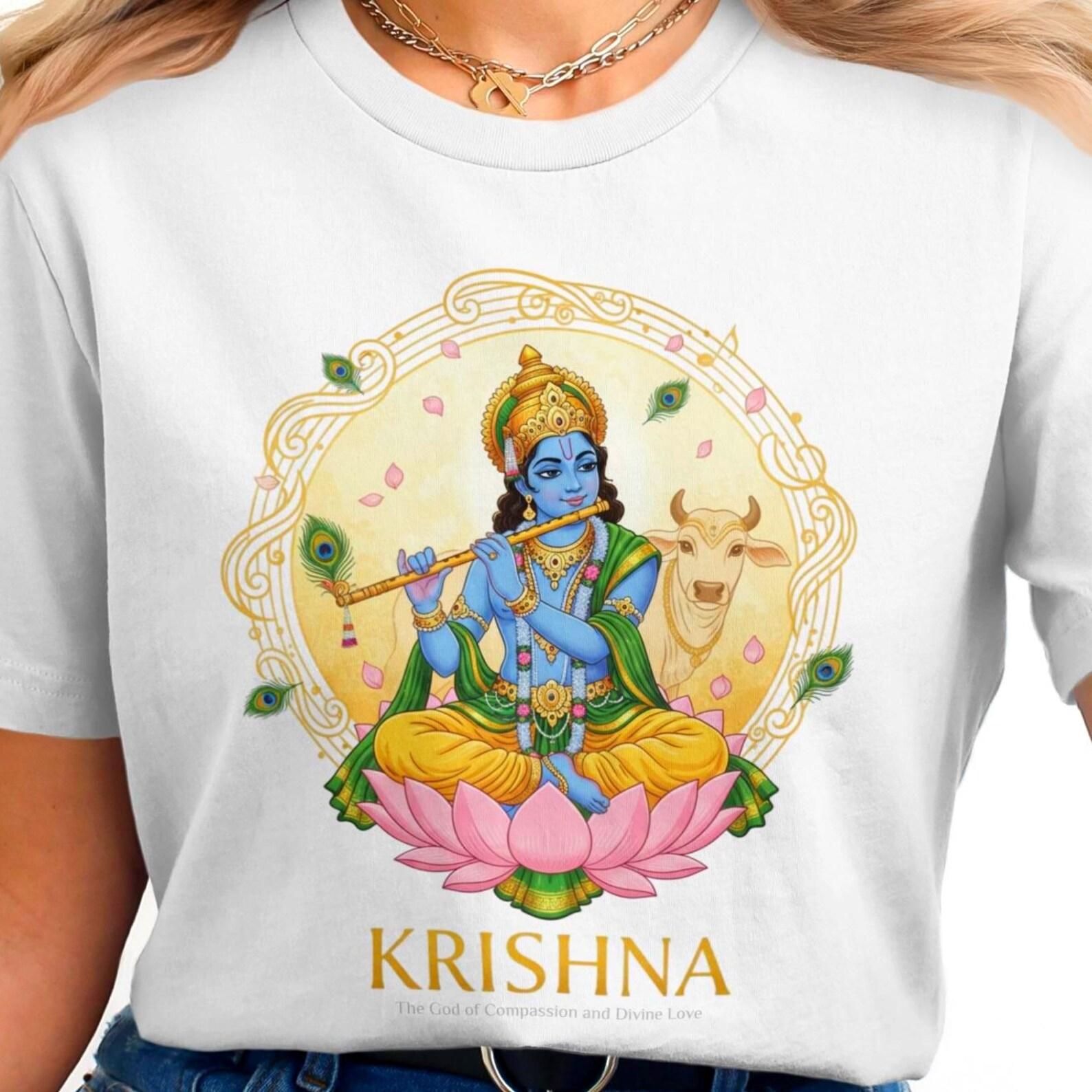Krishna T-Shirt | Hindu Mythology | Vintage Hindu God Tee M