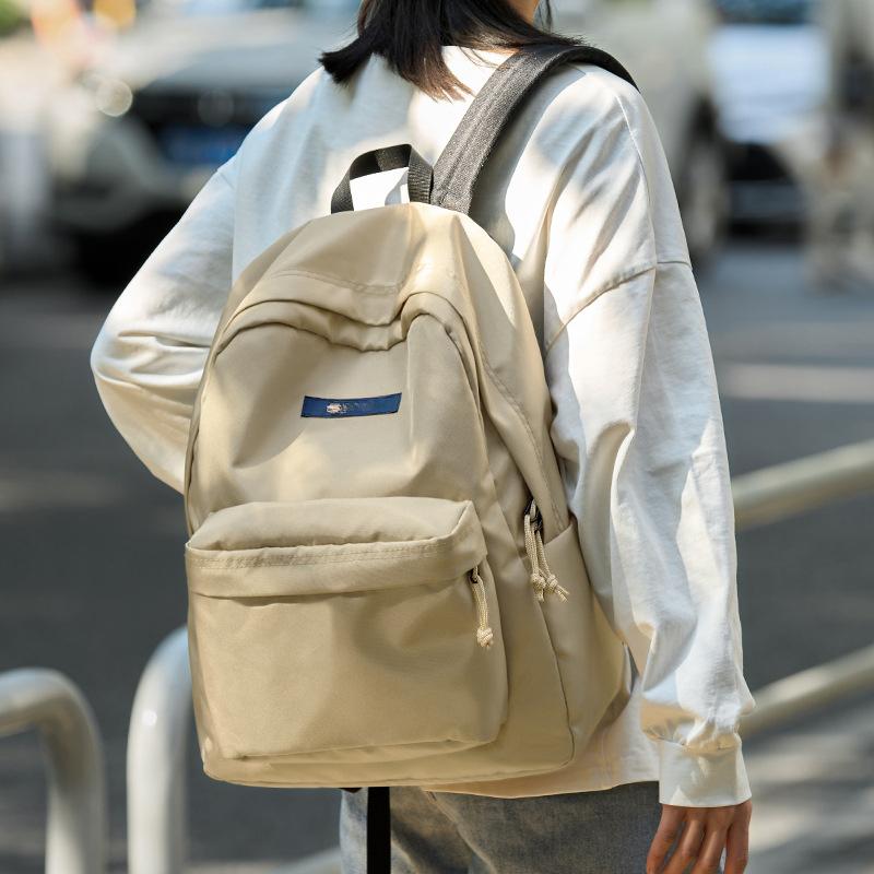 

Simple Backpack Female Travel Backpack Male High School Students Canvas Backpack Trend 16