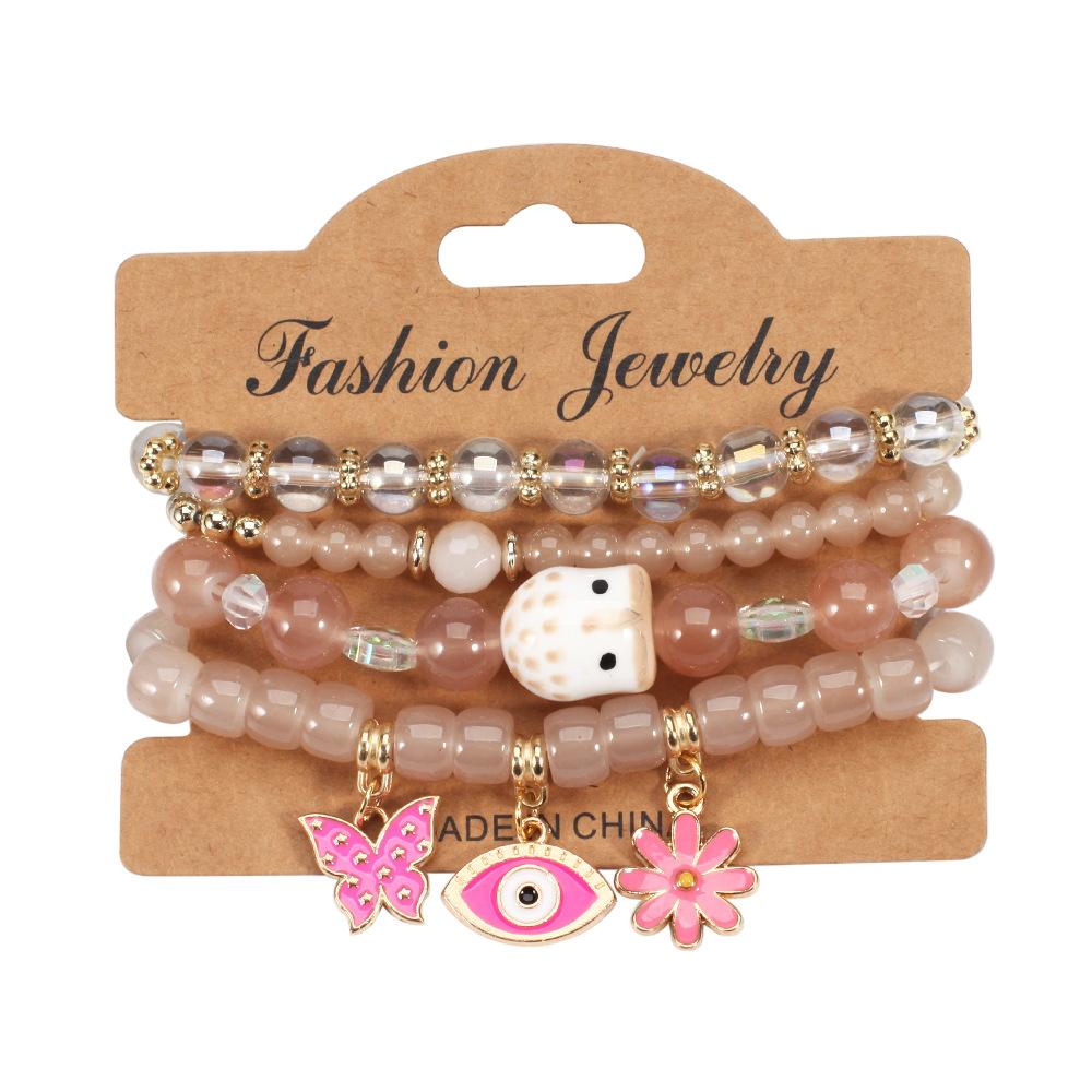 

JYL TS Bracelet Bohemian Leaf Heart Beads Enhances Vitality coffee color военно-воздушные силы синий