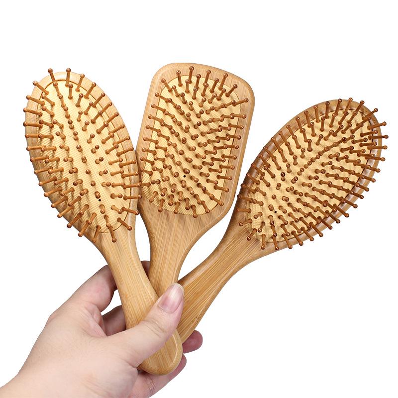 Wooden Air Cushion Hairbrush: Anti-static Massage Comb for Kids, No Knots, Smooth & Fluffy Styling, Gift Box Included.