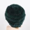 Hot Sale Women Knitted Real Rabbit Fur Hats Ladies Winter Warm Fluffy Genuine Rabbit Fur Caps Outdoor Good Elastic Fur Cap