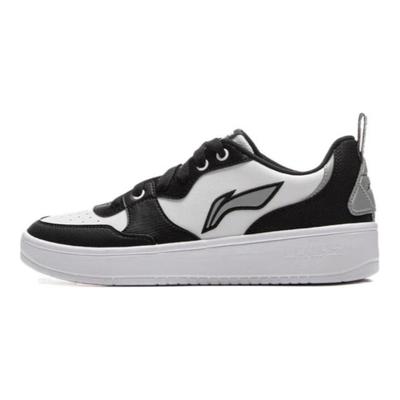 Li Ning Leichte Trendige Schlichte Rutschfeste Abriebfeste Low-Top Skateschuhe Unisex Sneaker Schwarz Weiß AGCV061-2