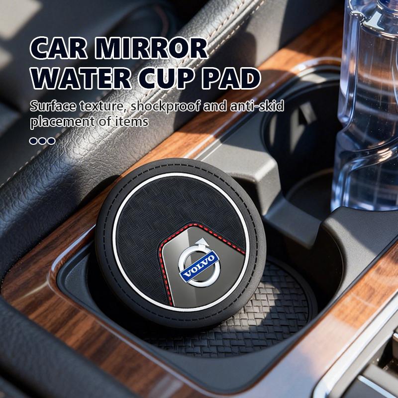 2Pcs Car Cup Mat Anti-Slip Drink Coaster Auto Interior Cup Holder Pad For Volvo Xc60 Xc90 V40 V60 S60 V50 V90 S80 C40 XC40 V70 BO7