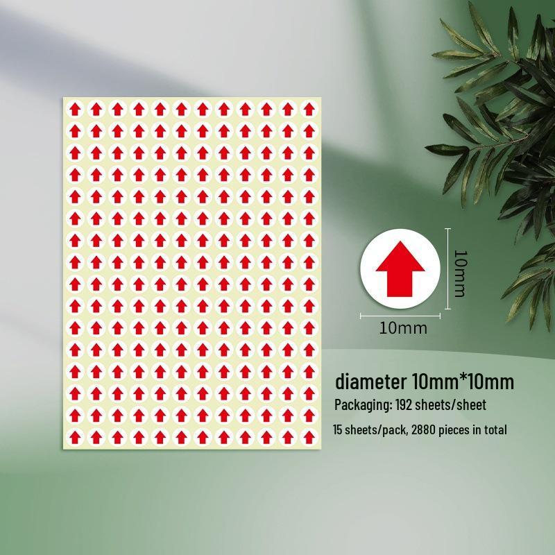 

Маленькая красная стрелка вверх, наклейка о дефектном продукте