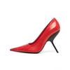 Fashion Brand Fashion Show Silvery 9cm High Heels Spring Autumn New Irregular Heels Black Red Pointed Sexy Women's Single Shoes Size 43