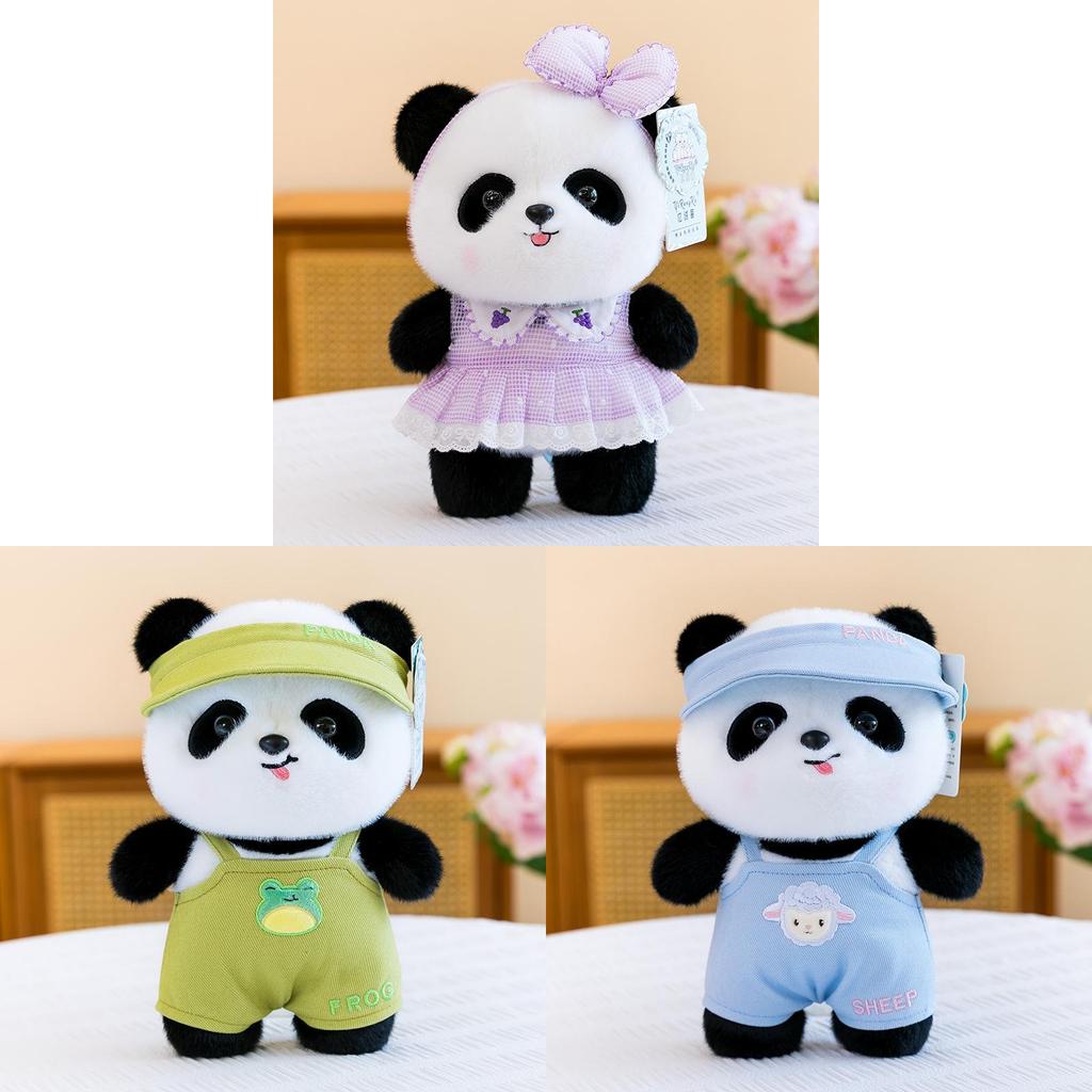 Panda Plush Toy With Dress And Hat For Childrens Gifts And Playtime