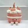 Pink Barcelona Cake Bear Plush Toy Ornament Peach Birthday Cake Plush Pink Bear Comfort Plush Birthday Gift