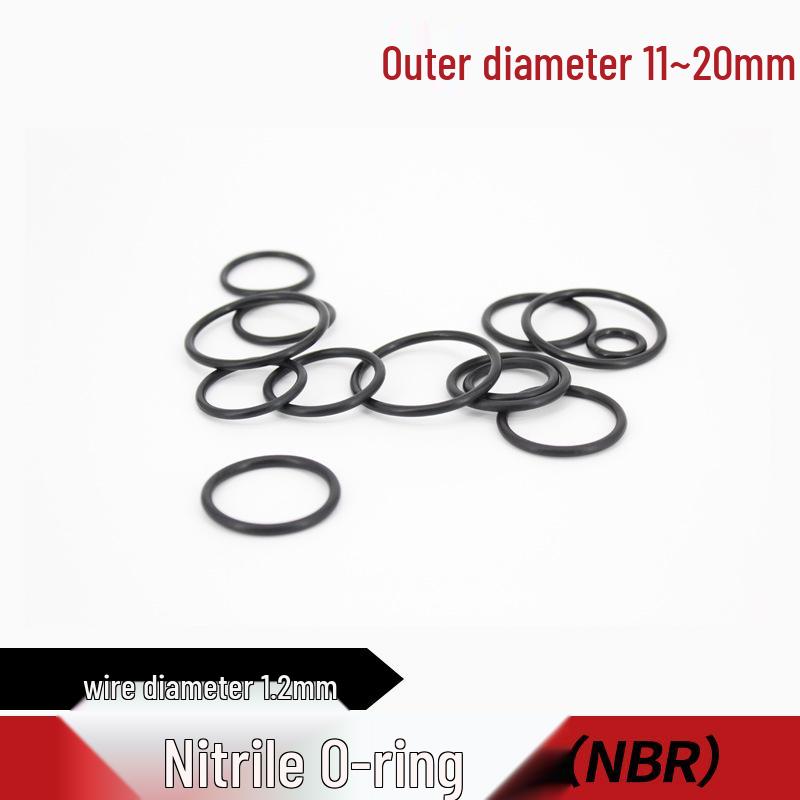 Nitrile Rubber O-Ring, OD 11-20mm, Cross-section 1.2mm 11mm OD (50 pcs) Black Nitrile O-Ring