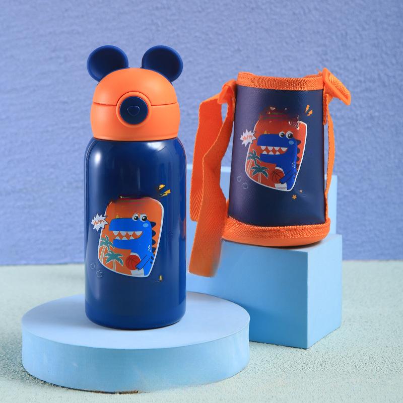 

Детская кружка Соломенная чашка для питья из нержавеющей стали 304L с крышкой двойного назначения на открытом воздухе. 500ml