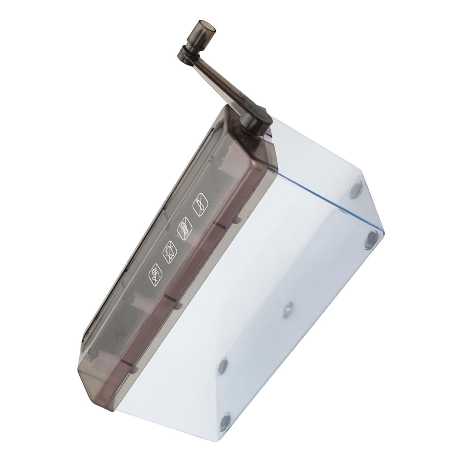 

Paper Shredder Plastic Manual Operation Transparent A4 Cutting Machine Tool for Office Blue