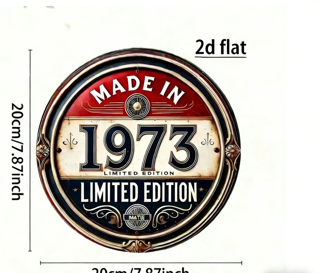 Vintage Made In  Limited Edition Round Metal Sign Retro th Birthday Commemorative Aluminum Wall Art Rustic Home Decor U