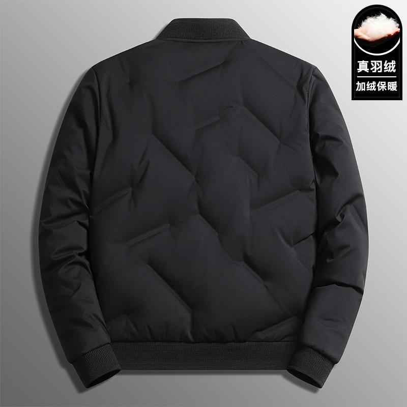 New Down Jacket Men's Baseball Collar Cardigan Baseball Jacket Top Duck Down Down Jacket Winter Casual Thickened and Warm