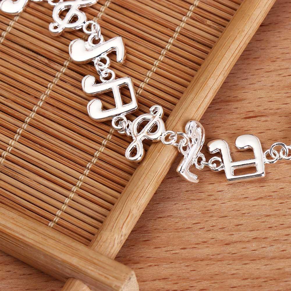 Adjustable Silver Bangle Aesthetic Eight Note Hand Chain Beautiful Music Note Bracelet  Girl