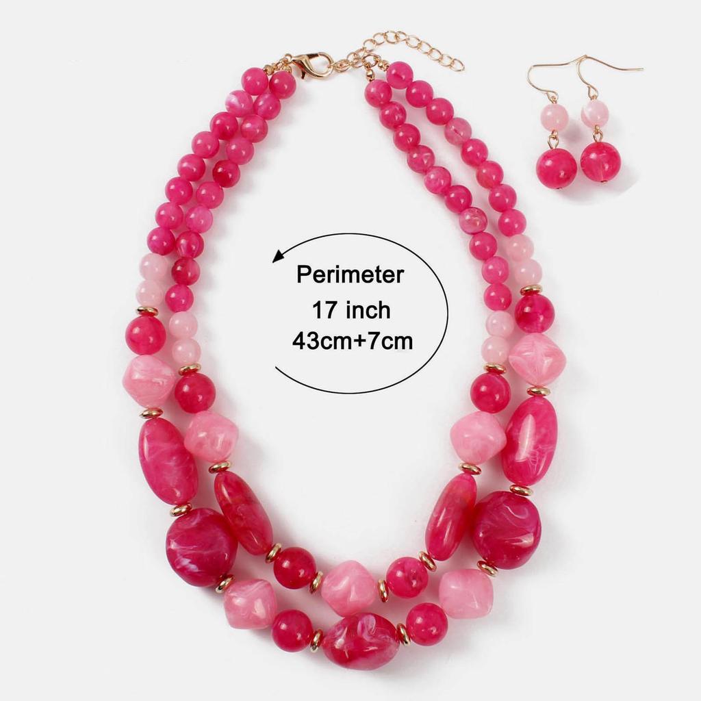 Noble Beaded Necklace Fashion Wear-resistant Ideal Gift Female Dangle Earrings Set