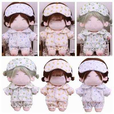 20cm Doll Pajamas Suit Shirt Shorts Patch Doll Clothes Doll Accessories Photo Props Cartoon Animal Star Mini Blouse Pants Set