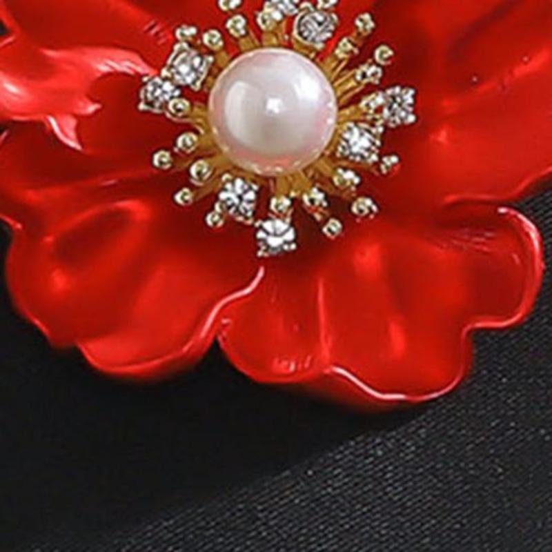 Spilla da donna Peonia Finta Perla Decorazione Antiscivolo Borsa a tracolla Abito Cappotto Colletto Cappello Sciarpa