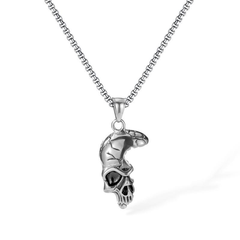 Necklace Men s Stainless Steel Creative Trend Retro Punk Style Skull Titanium Accessories