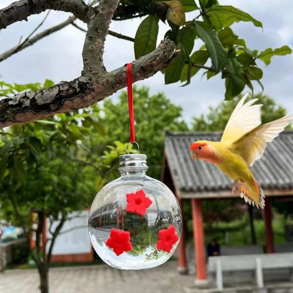 Three Hole Hummingbird Feeder Visible Birds Water Dispenser Outdoor Garden