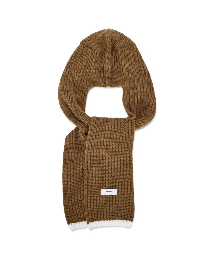 Bajal Logo Label Hooded Muffler Brown