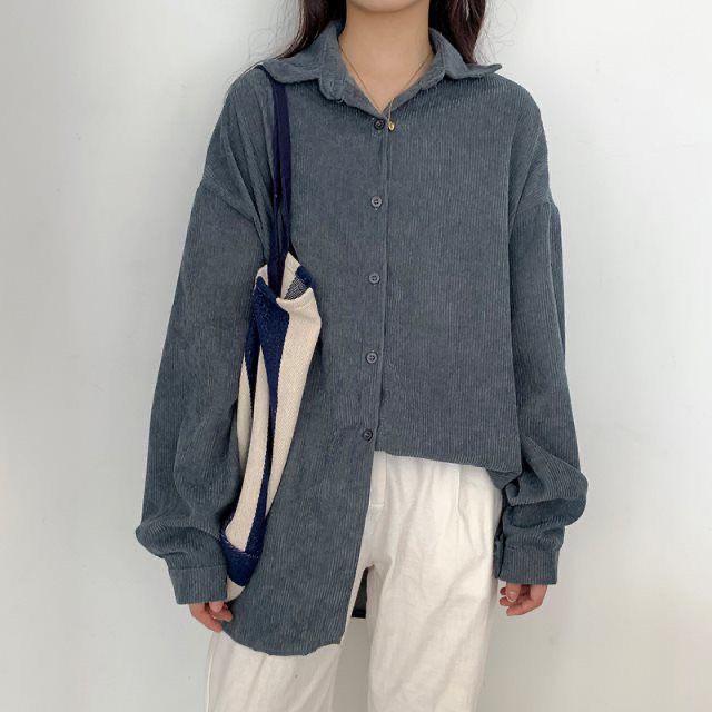 Women's Mid-Length Corduroy Jacket - Gentle Spring/Autumn 2022 Style