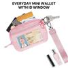 Hot Clear ID Window Wristlet Wallets Portable Lightweight Wrist Bag Zip Closure Waterproof Card Bag Travel