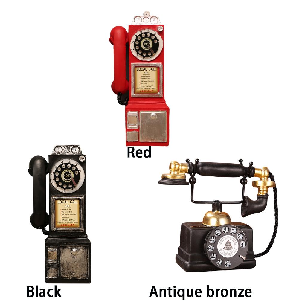 Neues Kreatives Vintage Telefonmodell Wandhänger Ornamente Retro Möbel Telefon Miniatur Handwerk Geschenk für Bar Heimdekoration