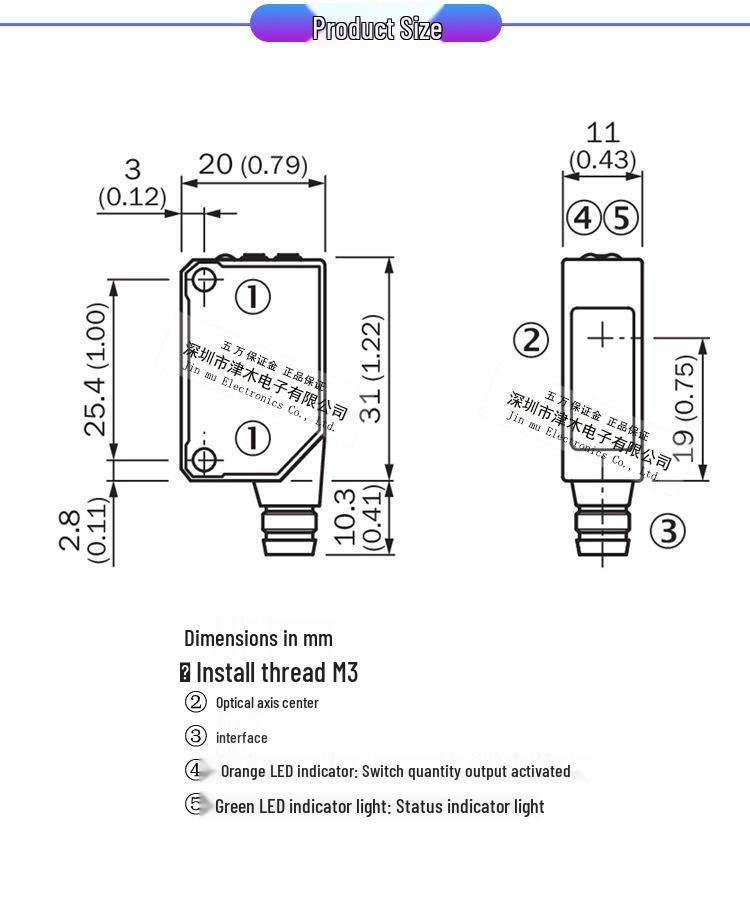 Original WS/WE100-2N3439 Through-Beam Photoelectric Sensor