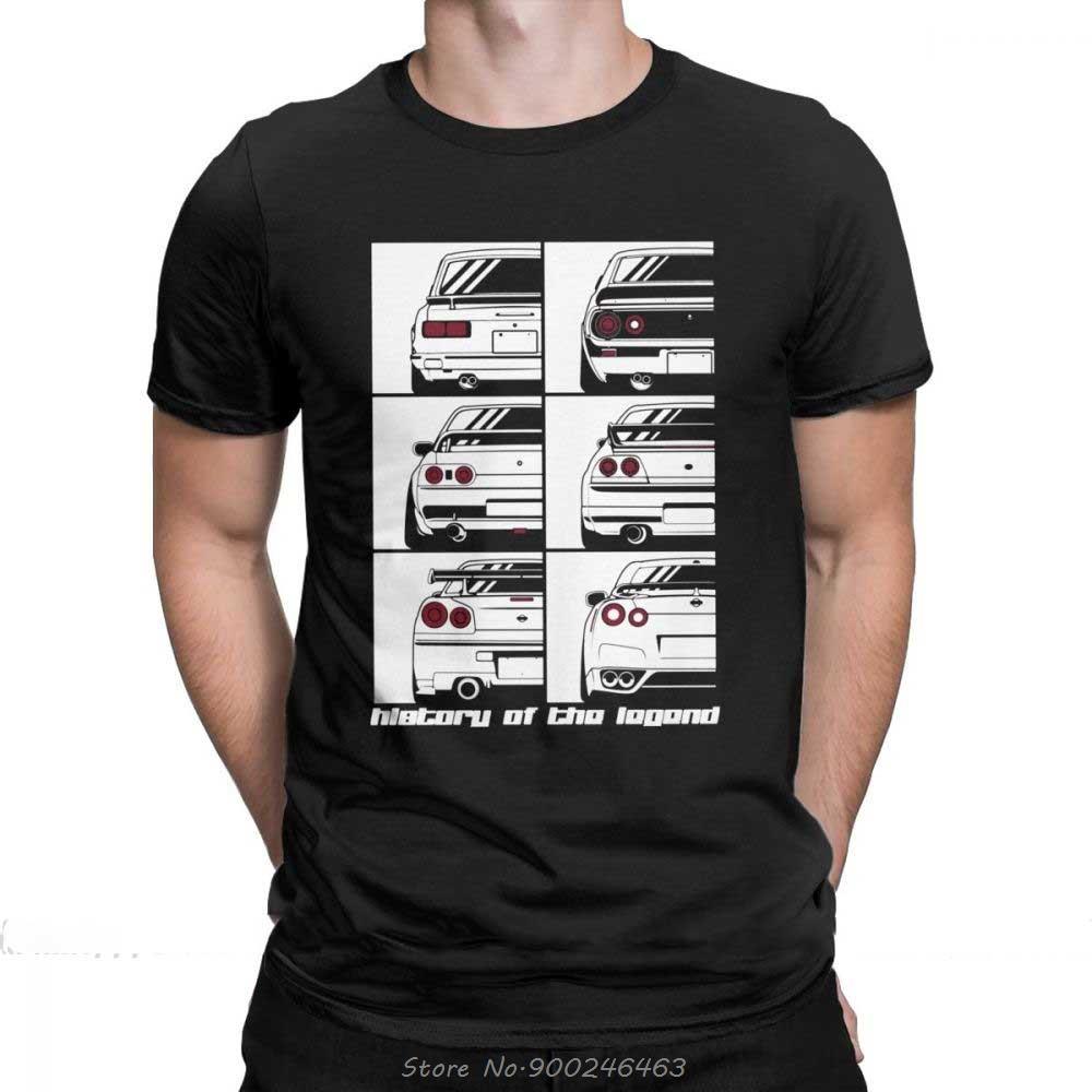 Herren GTR Skyline Geschichte T-Shirt Autos Motoren Japan Jdm Datsun Baumwollkleidung Kurzarm T-Shirt Übergröße T-Shirt Tees Streetwear