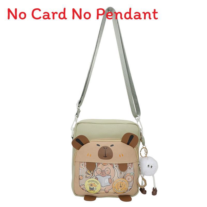 Capybara Cute Mini Nylon Crossbody Bag With Zipper Pocket For Daily Use