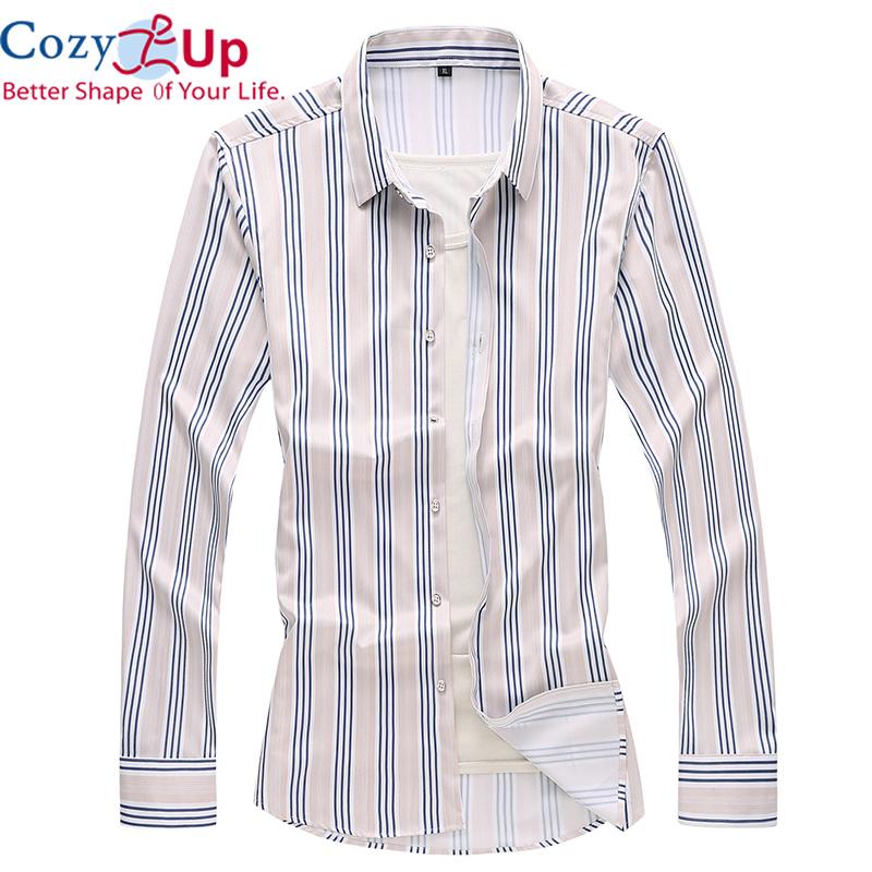 Уютная Муж. Рубашка Другие принты В полоску Большие размеры С принтом Длинный рукав — фото 6