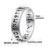 Viking Runes Hollow Out Titanium Steel Ring Unisex Popular Jewelry